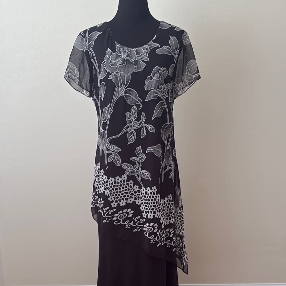 Beaded Black Floral Dress - Picture 2 of 11